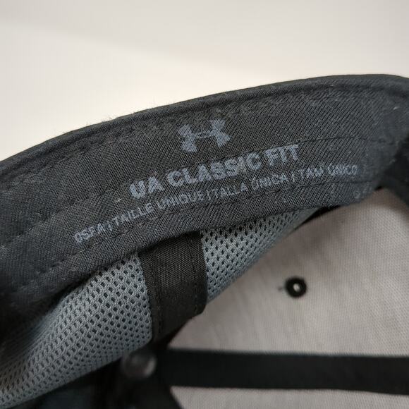 Under Armour Strapback Baseball Cap Black One Size Adjustable Classic Fit - Picture 9 of 9